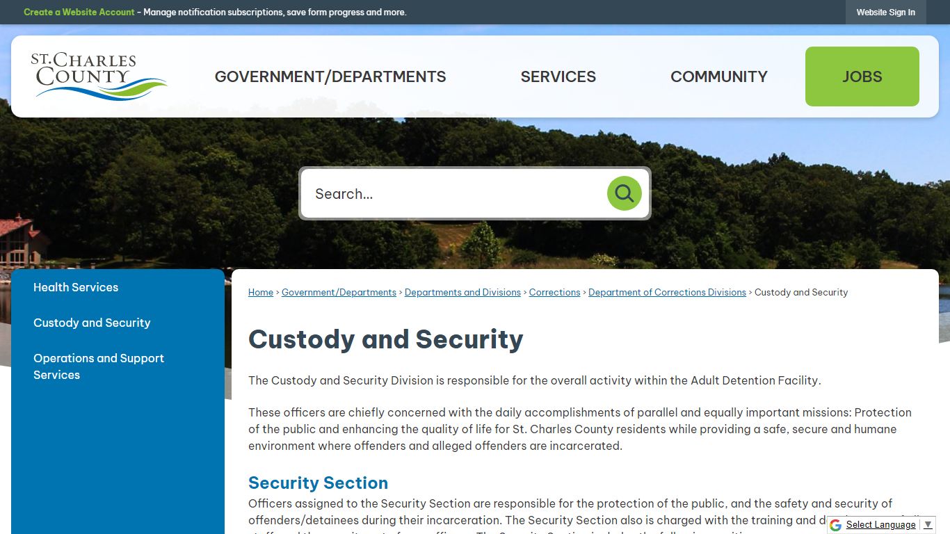 Custody and Security | St Charles County, MO - Official Website